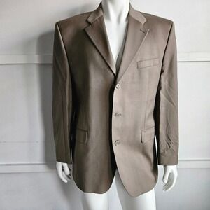 Woolrich Blazer Brown Woolen Houndstooth Button Up Coat Size 44R